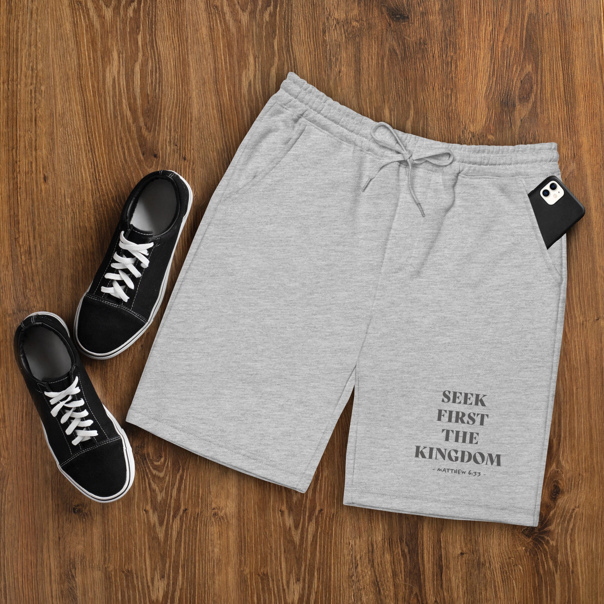 Seek First the Kingdom fleece shorts - DRESS FOR THE KING