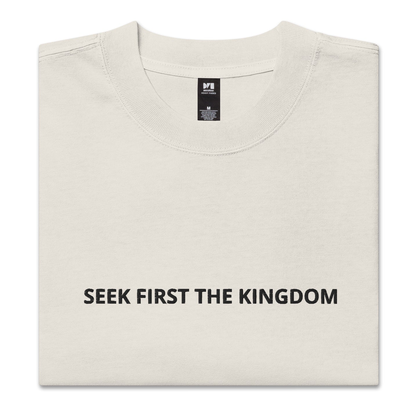 Seek First The Kingdom Oversized faded t-shirt - DRESS FOR THE KING