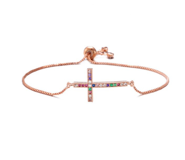 Cross Charm Bracelet For Women Adjustable Copper Chain Bracelet & Bangle - DRESS FOR THE KING