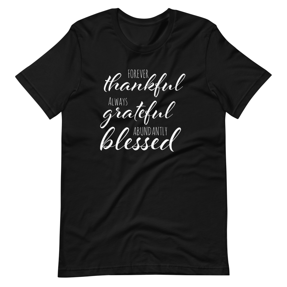 Thankful Grateful Blessed Short-Sleeve T-Shirt - DFTK Designs