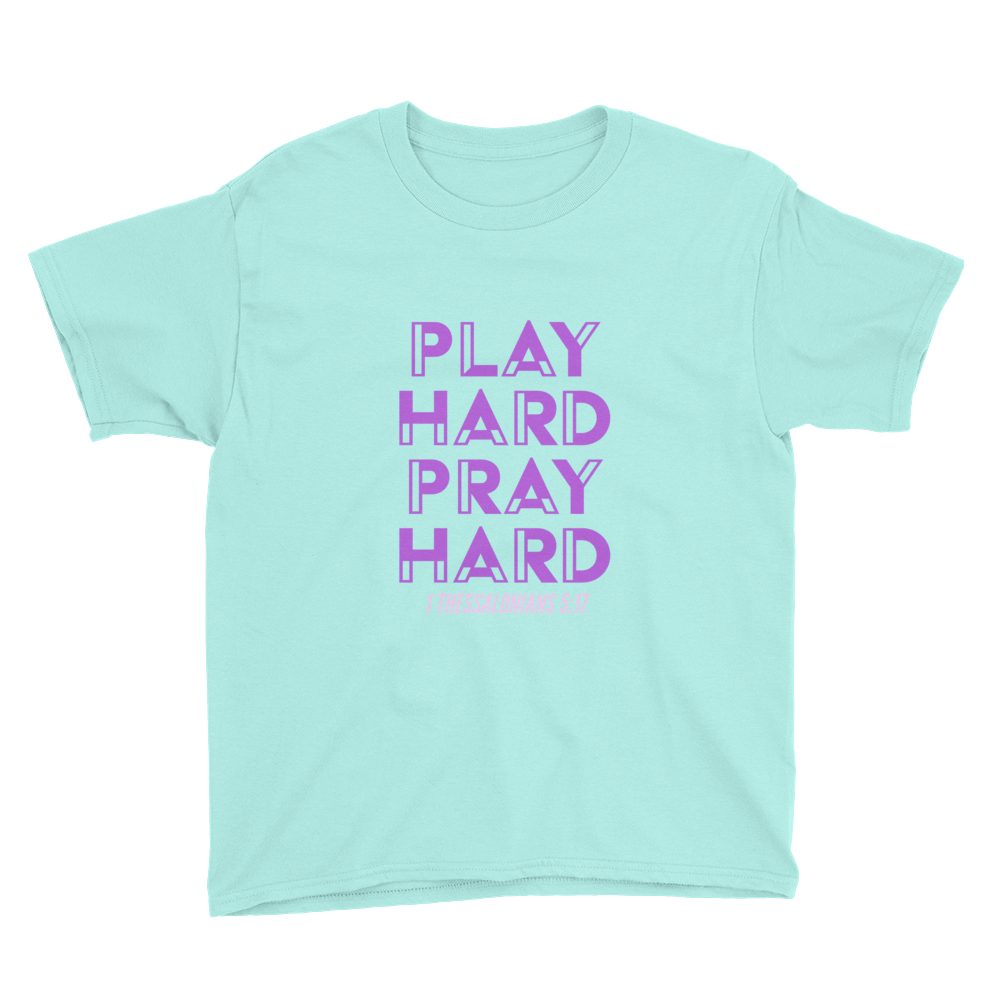 Play Hard Pray Hard Youth Short Sleeve T-Shirt - DFTK Designs