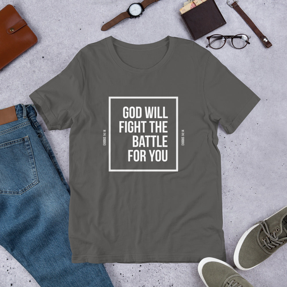 God Will Fight The Battle Short-Sleeve Unisex T-Shirt - DRESS FOR THE KING
